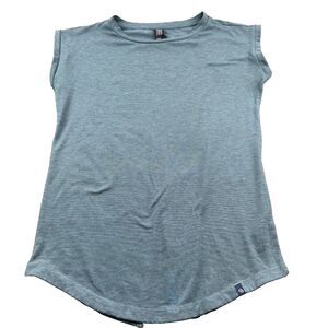 Mountain Hardware T-Shirt Women's S Green Short Sleeve Slit Back Hiking Active